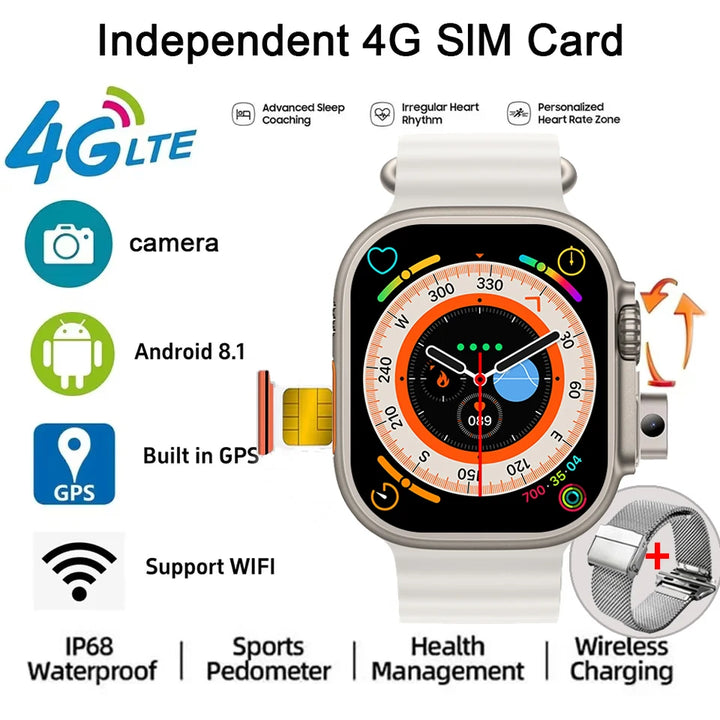 Smartwatch Ultra 9 + Watch Camera + GPS + Wifi + IP67 Waterproof