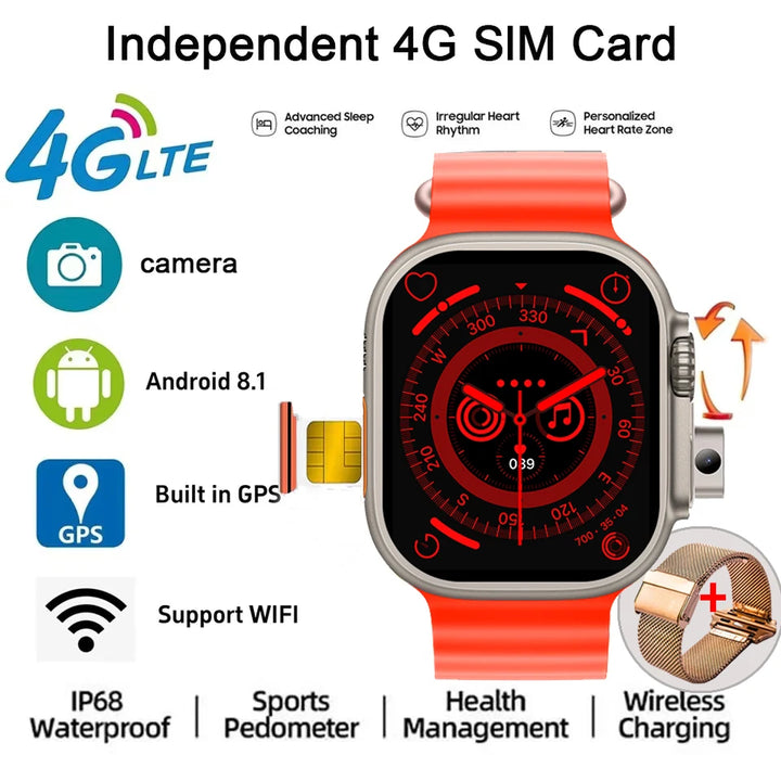 Smartwatch Ultra 9 + Watch Camera + GPS + Wifi + IP67 Waterproof