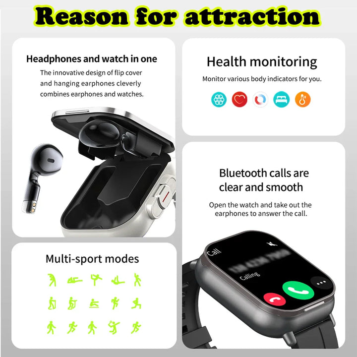 Smartwatch 2 in 1 With Earphone