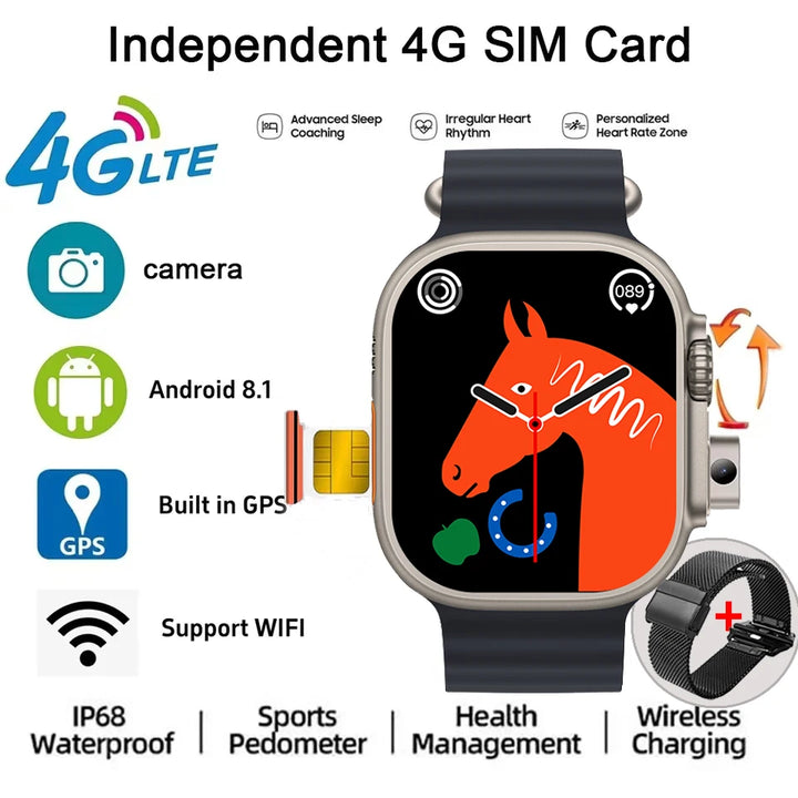 Smartwatch Ultra 9 + Watch Camera + GPS + Wifi + IP67 Waterproof